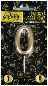Opakowanie Świeczka urodzinowa 0 Metaliczna złota