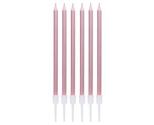 Opakowanie Świeczki B&C metaliczne różowo-złote 11cm 6szt