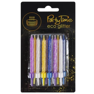 Opakowanie Świeczki urodzinowe eko-brokat 6szt