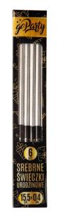 Opakowanie Świeczki urodzinowe srebrne 6szt