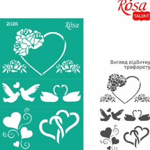 Szablon samoprzylepny wielokrotnego użytku motywy ślubne 13x20cm. Wydawca: Rosa. Multiszop.pl Opakowanie Szablon samoprzylepny wielokrotnego użytku motywy ślubne 13x20cm