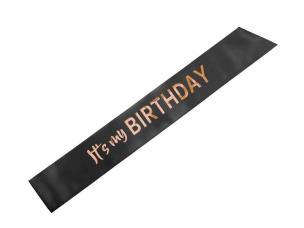 Opakowanie Szarfa Its my birthday czarny 79x9,4