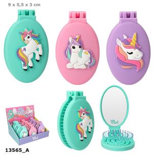 Opakowanie Szczotka składana z lusterkiem Jednorożec Ylvi 1szt.mix 13565A