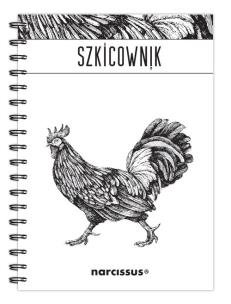 Szkicownik B5 na spirali gładki Kogut. Wydawca: Narcissus. Multiszop.pl Opakowanie Szkicownik B5 na spirali gładki Kogut