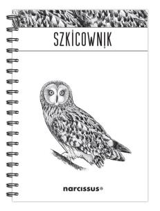 Szkicownik B5 na spirali gładki Sowa. Wydawca: Narcissus. Multiszop.pl Opakowanie Szkicownik B5 na spirali gładki Sowa