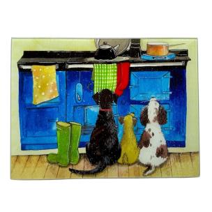 Opakowanie Szklana deska ozdobna Psy w kuchni