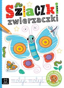 Okładka książki Szlaczki zwierzaczki. Edukacyjna książeczka z naklejkami