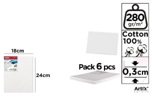 Opakowanie Tablica malarska 18x24x0,3cm 280G/m2 (6szt)