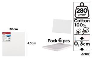 Opakowanie Tablica malarska 30x30x0,3cm 280G/m2 (6szt)