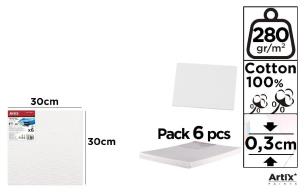 Opakowanie Tablica malarska 30x30x0,3cm 280G/m2 (6szt)