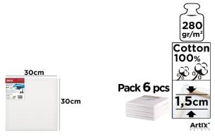 Opakowanie Tablica malarska 30x30x1.5 cm 280g/m2 (6szt)