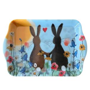 Opakowanie Taca mała Króliki wśród kwiatów