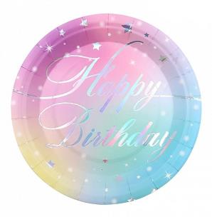 Opakowanie Talerz papierowy Happy Birthday 8szt PARTY GO