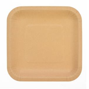 Opakowanie Talerze papierowe kraftowe 23x23cm 6szt