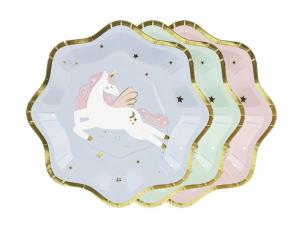 Opakowanie Talerzyki jednorożec 18x18cm 6szt