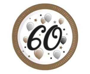 Opakowanie Talerzyki papierowe 60 urodziny FSC 23cm 8szt