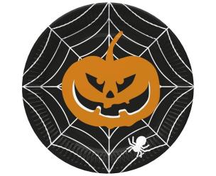 Opakowanie Talerzyki papierowe Halloween Dynia 22,7cm 8szt