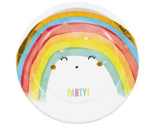 Opakowanie Talerzyki papierowe Rainbow Party 23cm 8szt