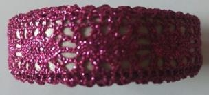 Opakowanie Taśma bawełniana metaliczna różowa 2m