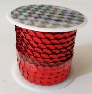Opakowanie Taśma cekinowa 6mm 4mb metallic czerwony