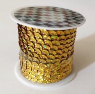 Opakowanie Taśma cekinowa metallic złoty holograf 6mm 4mb