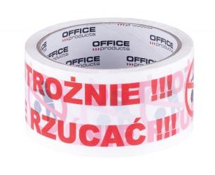 Opakowanie Taśma pakowa Office Products ostrożnie nie rzucać 48mmx50y biała 1szt.