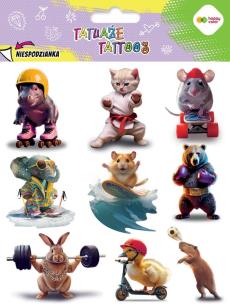 Tatuaże zmywalne Sports Animals HAPPY COLOR. Wydawca: GDD. Multiszop.pl Opakowanie Tatuaże zmywalne Sports Animals HAPPY COLOR