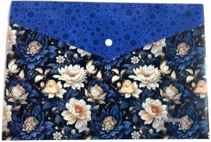 Opakowanie Teczka A4+ plastikowa z klipsem Kwiaty