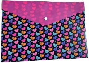 Opakowanie Teczka A4+ plastikowa z klipsem Serduszka