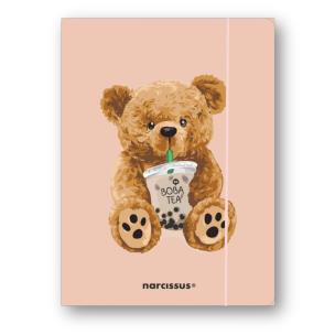 Teczka A4+ z gumką Teddies&Miś Boba Tea. Wydawca: Narcissus. Multiszop.pl Opakowanie Teczka A4+ z gumką Teddies&Miś Boba Tea