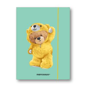 Teczka A4+ z gumką Teddies&Miś w dresiku. Wydawca: Narcissus. Multiszop.pl Opakowanie Teczka A4+ z gumką Teddies&Miś w dresiku