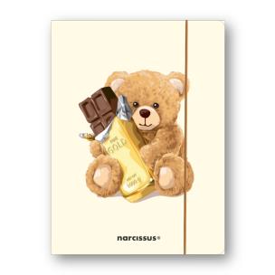 Teczka A4+ z gumką Teddies&Miś z czekoladą. Wydawca: Narcissus. Multiszop.pl Opakowanie Teczka A4+ z gumką Teddies&Miś z czekoladą