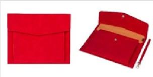 Opakowanie Teczka A4 z kieszonką nubuk czerwona