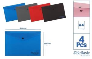 Opakowanie Teczka kopertowa na zatrzask mix kolorów 4szt
