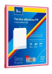 Teczka ofertowa A4 PP + 10 koszulek czerwona. Wydawca: TETIS. Multiszop.pl Opakowanie Teczka ofertowa A4 PP + 10 koszulek czerwona