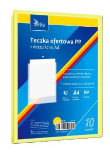 Teczka ofertowa A4 PP + 10 koszulek żółta. Wydawca: TETIS. Multiszop.pl Opakowanie Teczka ofertowa A4 PP + 10 koszulek żółta