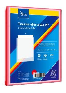 Teczka ofertowa A4 PP + 20 koszulek czerwona. Wydawca: TETIS. Multiszop.pl Opakowanie Teczka ofertowa A4 PP + 20 koszulek czerwona