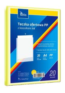 Teczka ofertowa A4 PP + 20 koszulek żółta. Wydawca: TETIS. Multiszop.pl Opakowanie Teczka ofertowa A4 PP + 20 koszulek żółta