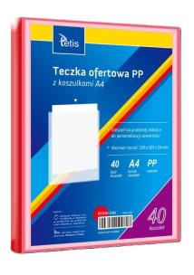 Teczka ofertowa A4 PP + 40 koszulek czerwona. Wydawca: TETIS. Multiszop.pl Opakowanie Teczka ofertowa A4 PP + 40 koszulek czerwona