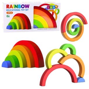 Tęczowa układanka gumowe tęcza 5el.. Wydawca: Leantoys. Multiszop.pl Opakowanie Tęczowa układanka gumowe tęcza 5el.