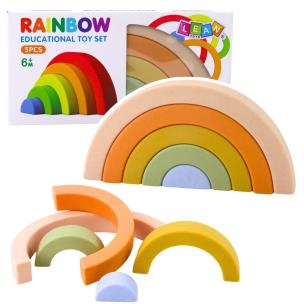 Tęczowa układanka gumowe tęcza pastelowa 5el.. Wydawca: Leantoys. Multiszop.pl Opakowanie Tęczowa układanka gumowe tęcza pastelowa 5el.
