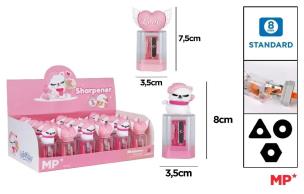 Opakowanie Temperówka z pojemnikiem - kot / serduszko (24szt)