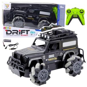Terenówka R/C obrót O 360 1:12 czarny. Wydawca: Leantoys. Multiszop.pl Opakowanie Terenówka R/C obrót O 360 1:12 czarny
