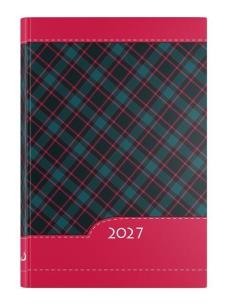 Opakowanie Terminarz 2027 B7 Kolorowy kratka czerwona