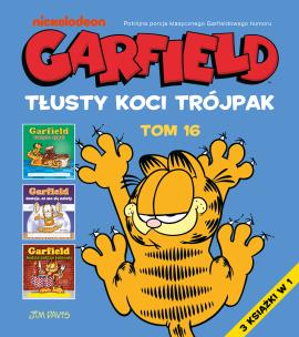 Tłusty koci trójpak. Garfield. Tom 16. Autor: Opracowanie zbiorowe. Multiszop.pl Okładka książki Tłusty koci trójpak. Garfield. Tom 16
