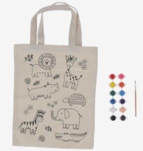 Opakowanie Torba płócienna do kolorowania z farbami - dżungla