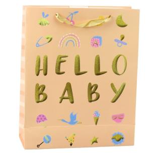 Torba prezentowa Hello Baby 32x26x10cm. Wydawca: Leantoys. Multiszop.pl Opakowanie Torba prezentowa Hello Baby 32x26x10cm