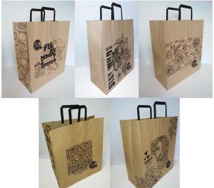 Opakowanie Torebka Kraft 380x320 XL kwiaty mix FRESH