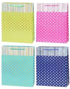 Opakowanie Torebka Lux 30x42x12cm kropki mix ROZETTE