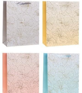 Opakowanie Torebka ozdobna 18x23x10cm hot-stamp mix ROZETTE